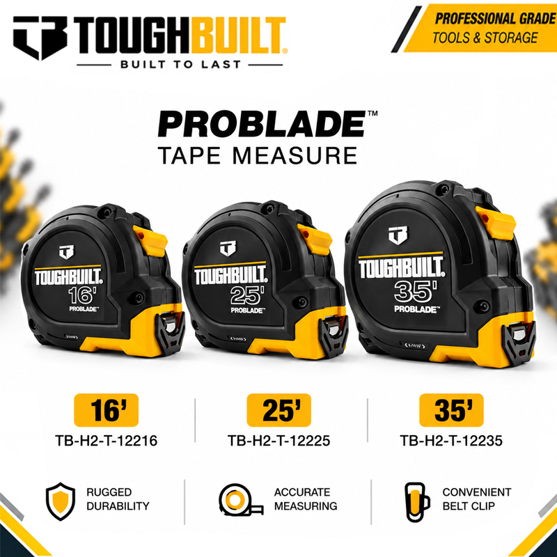 Stanley Tape 25Ft - Серия TOUGHBUILT 16ft/25ft/35ft ProBlade ™ Рулетка,