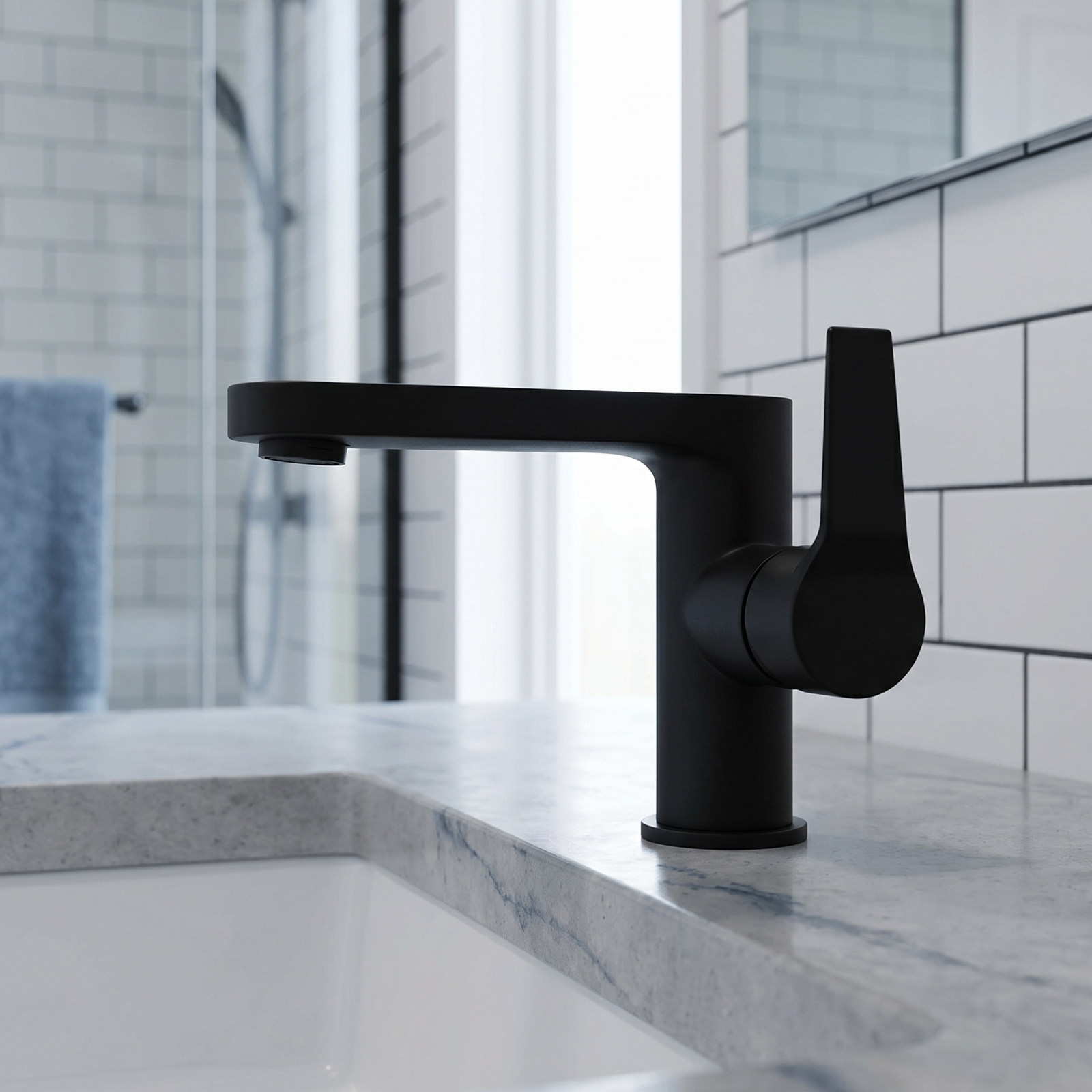 Basin Mixer Cartridge - Матовая черная ручка смесителя для раковины,