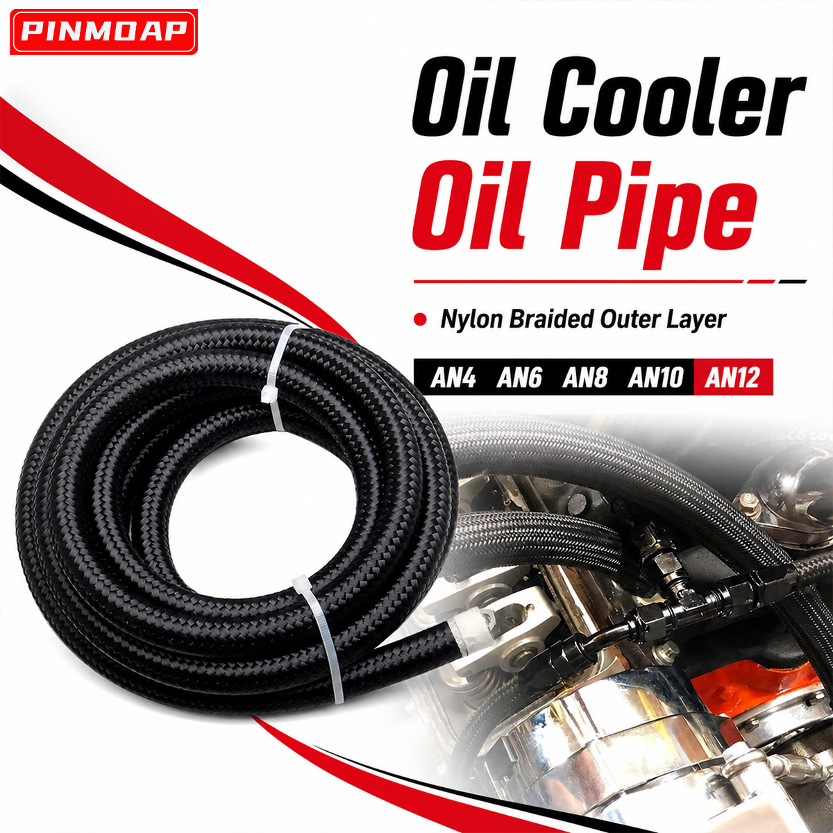 Flexible Hose Braided - PINMOAP AN4 AN6 AN8 AN10 AN12