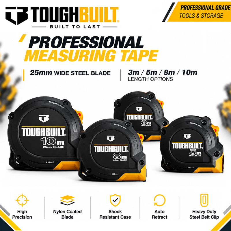 Stanley Tape 25Ft - Серия рулеток TOUGHBUILT 3 м/5 м/8